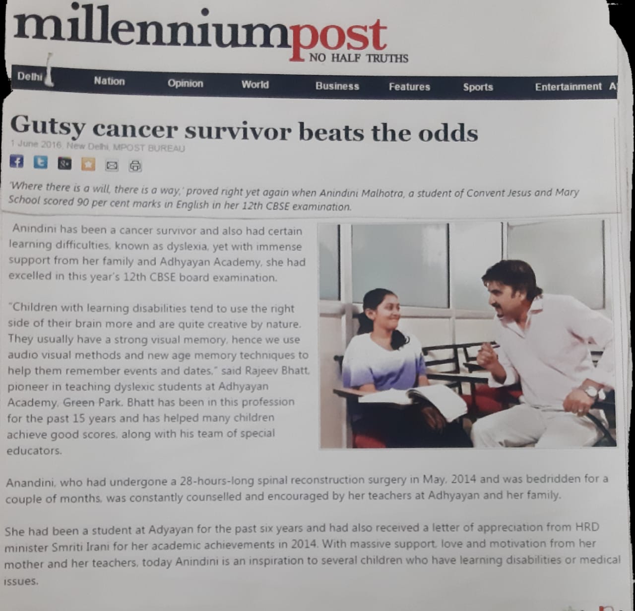 Anandini Malhotra Achievement