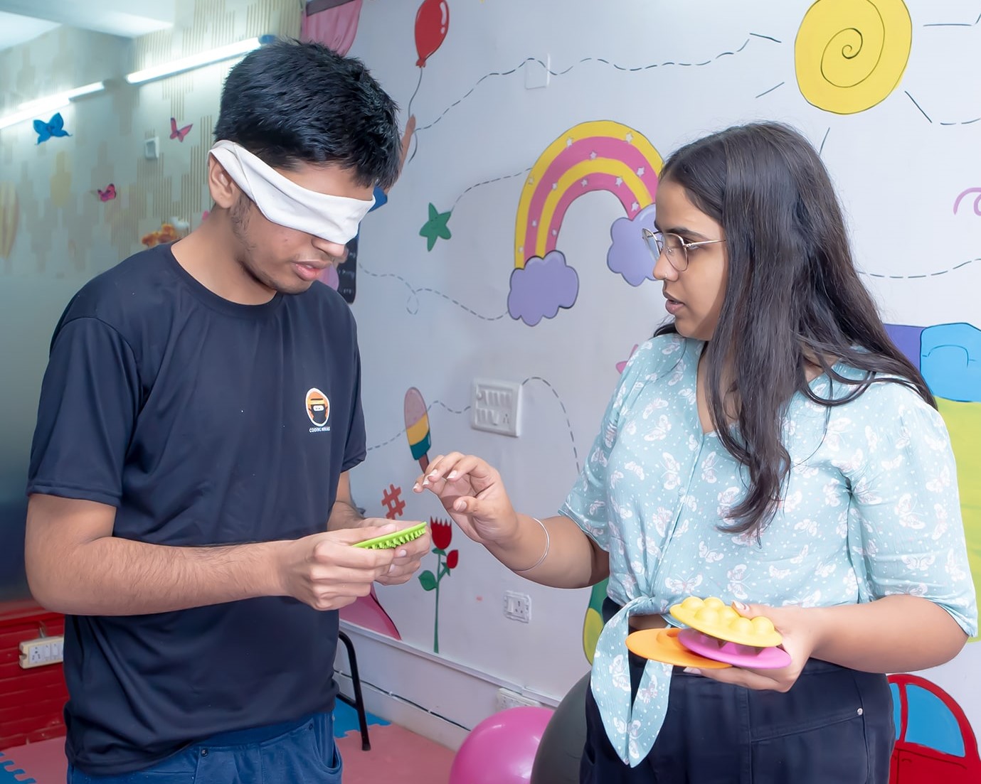 Children engaged in knowledge classes at Adhyayan